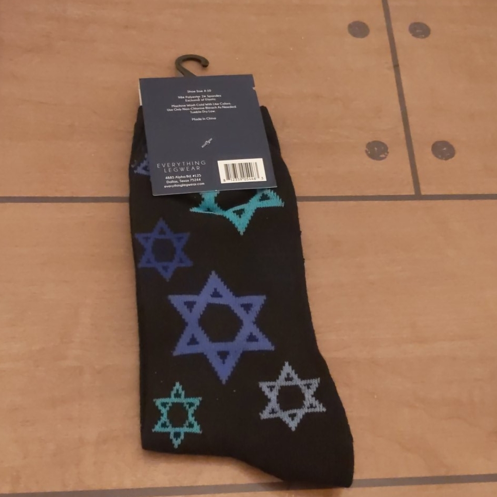 Everything Legwear Hanukkah Star of David Socks - Picture 3 of 3